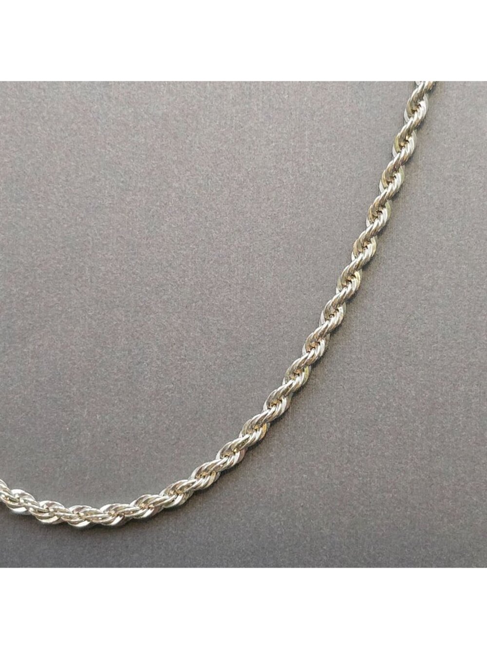 Sterling Silver Rope Chain Necklace Italian Twisted Link 18" Layering Classic
